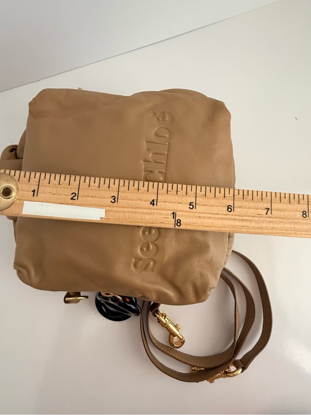 See By Chloe Tan Knotted-Handle Leather Crossbody Bag - Picture 7 of 10